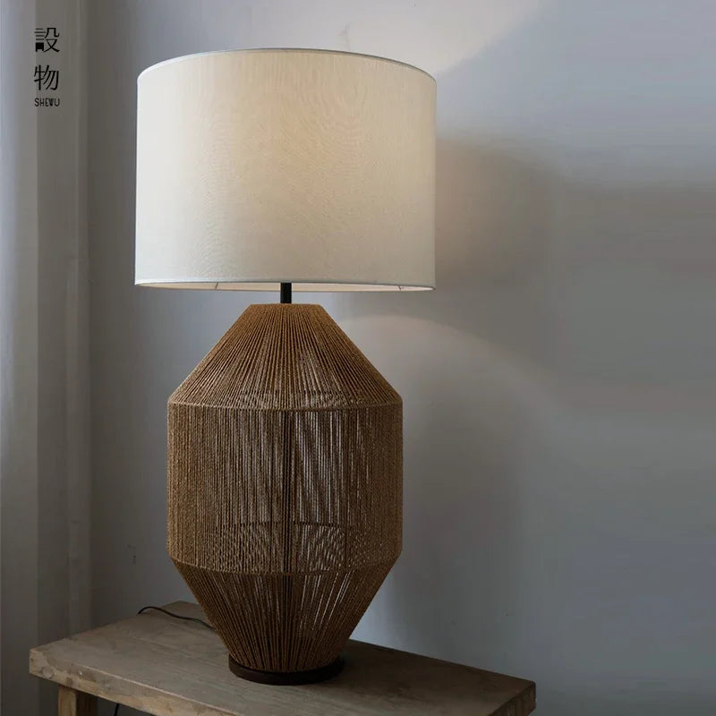 Handmade Rattan LED Floor Lamp | Decorative Standing Lamp - POUEV