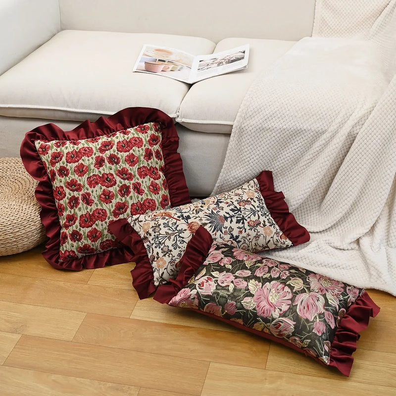 Nordic Luxe Kussenhoes | Retro Bloemenontwerp - POUEV