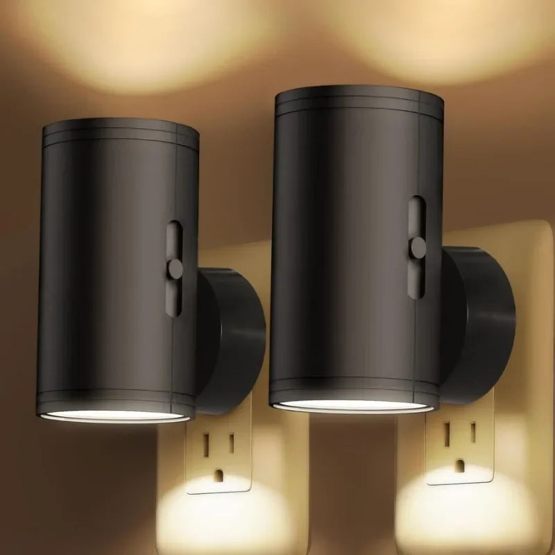 Cylindrical LED Night Light Plug-in | Modern Wall Lamp | Sensor & Adjustable Brightness - POUEV