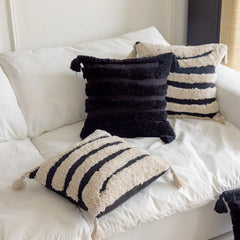 Bohemian Geometrische Kussenhoes | Beige Zwart | Decoratieve Kussenhoes Sofa - POUEV