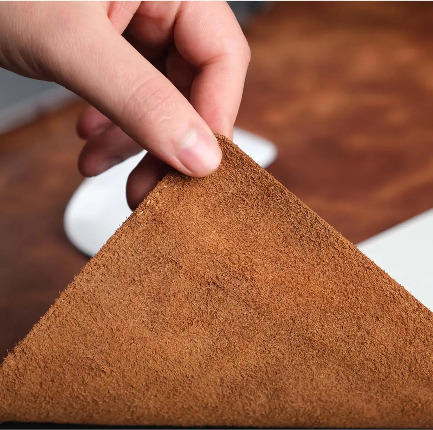 Bureau onderlegger | Echt leer | Antislip en bureaubescherming - POUEV