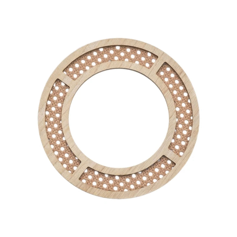 Bohemian Rattan Round Mirror | Stylish Wall Hanging for Bedroom and Living Room Décor - POUEV