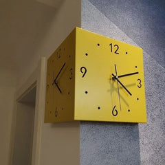 Modern Double-Sided Corner Wall Clock | Silent & Light-Sensitive Design