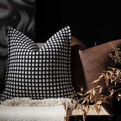 Jacquard Kussenhoes | Luxe Ruitdesign | Moderne Sofa Decor - POUEV