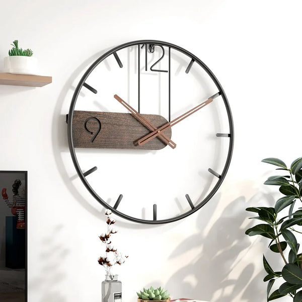 3D Nordic Wall Clock | Large Metal Iron Clock | Modern Home Decor