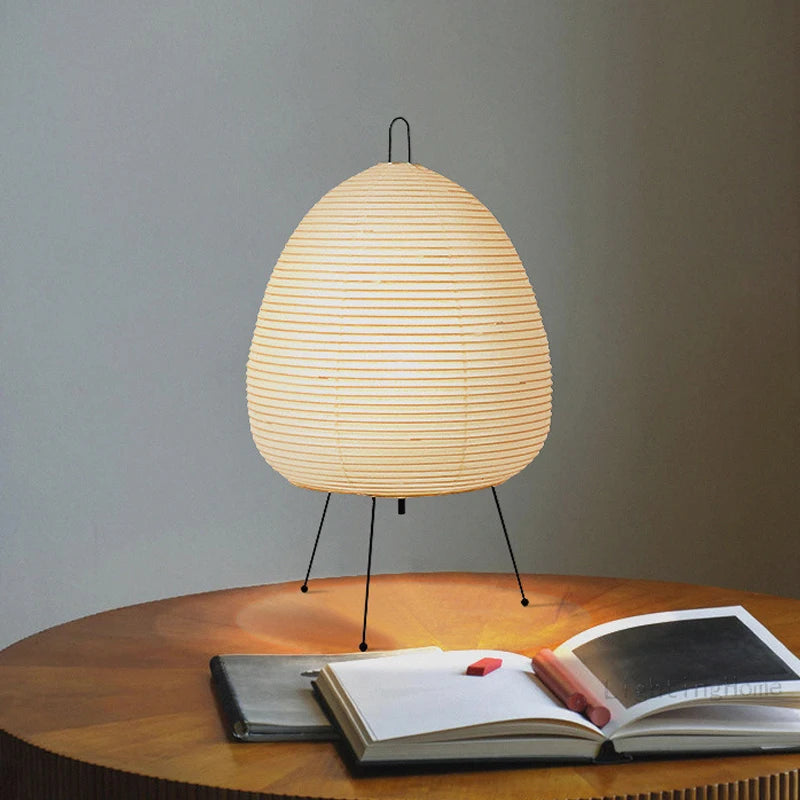 Japanese Design Akari Wabi-sabi Yong Table Lamp | Printed Rice Paper Lamp - POUEV