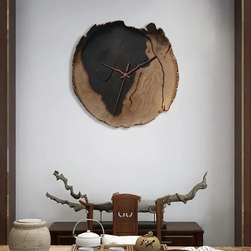 Minimalist Irregular Wood Wall Clock | Abstract Art Design for Modern Décor