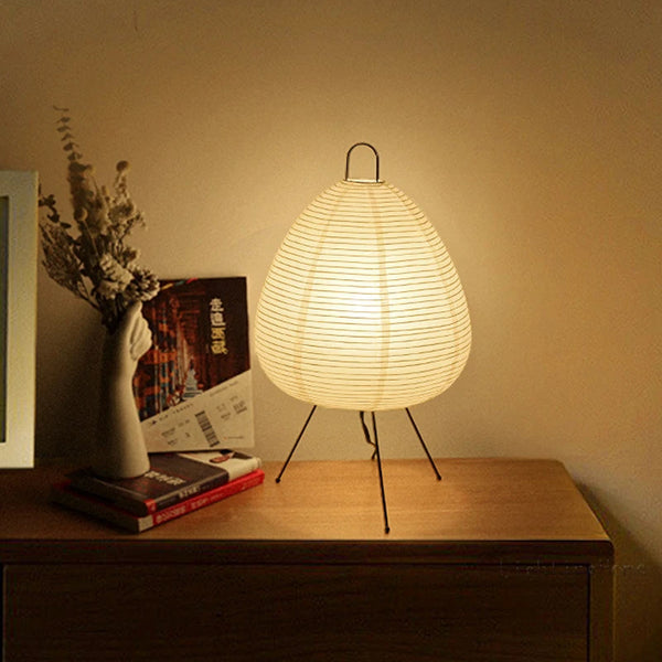 Japanese Design Akari Wabi-sabi Yong Table Lamp | Printed Rice Paper Lamp - POUEV