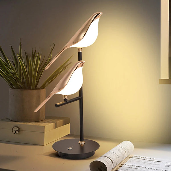 Modern LED Magpie Bird Table Lamp | Elegant Reading & Bedside Light for Home Décor - POUEV