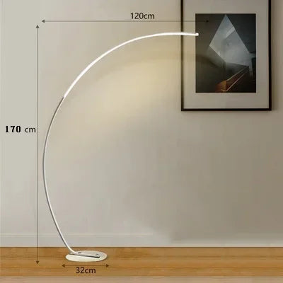 Nordic LED Corner Floor Lamp | Remote Dimmable Black & White Standing Light - POUEV
