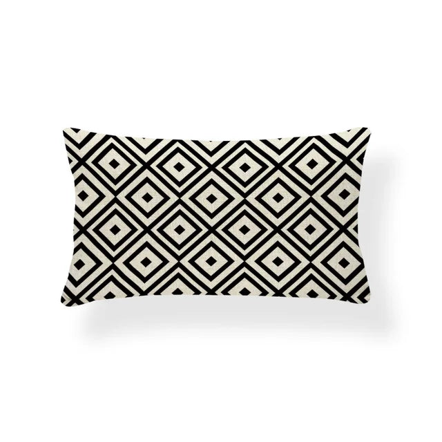 Rechthoekige Kussenhoes | Geometrisch Zigzag Design | Scandinavische Stijl - POUEV