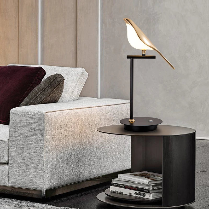 Modern LED Magpie Bird Table Lamp | Elegant Reading & Bedside Light for Home Décor - POUEV