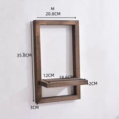 Wood Floating Wall Shelves | Rustic Hanging Shelves for Storage in Bedroom, Bathroom, Living Room & Kitchen - POUEV