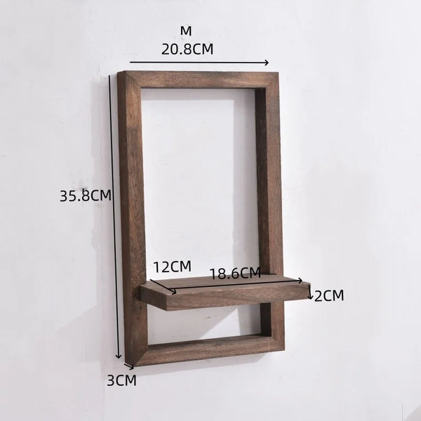 Wood Floating Wall Shelves | Rustic Hanging Shelves for Storage in Bedroom, Bathroom, Living Room & Kitchen - POUEV