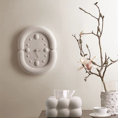Korean Style 3D Suede Wall Clock | Elegant & Modern Home Décor