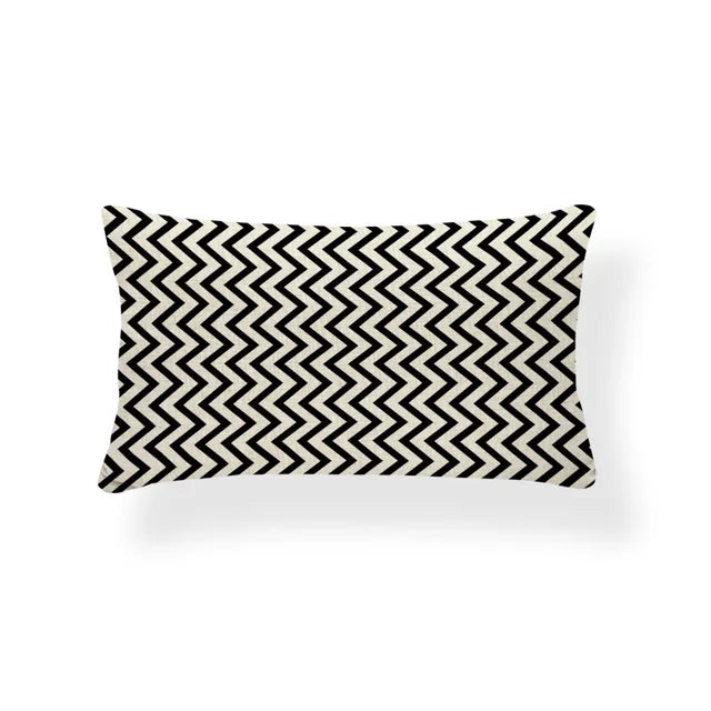 Rechthoekige Kussenhoes | Geometrisch Zigzag Design | Scandinavische Stijl - POUEV
