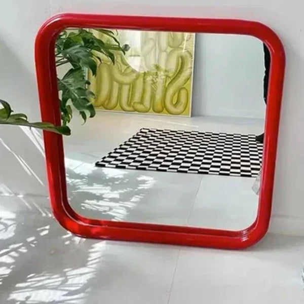 Modern Nordic Rectangular Vanity Mirror | Small Metal Frame Makeup & Decorative Mirror for Bedroom & Living Room - POUEV