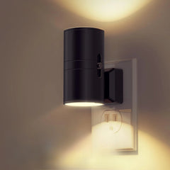 Cylindrical LED Night Light Plug-in | Modern Wall Lamp | Sensor & Adjustable Brightness - POUEV