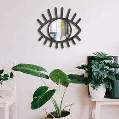 Eye Shaped Wall Mirror | Boho Artistic Design for Entryway & Bathroom | Wall Mounted Home Décor - POUEV