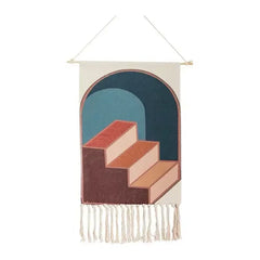 Macrame Wall Hanging Tapestry | Nordic Cotton Tassel Handmade Woven Bohemian Geometric Canvas Cloth - POUEV