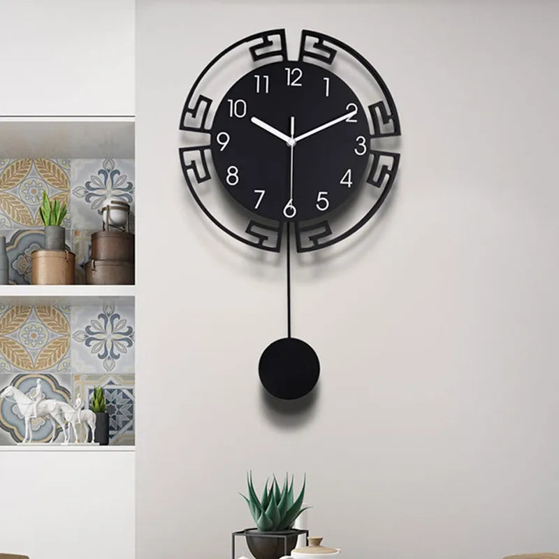Creative Swing Silent Wall Clock | Modern Metal Hanging Clock