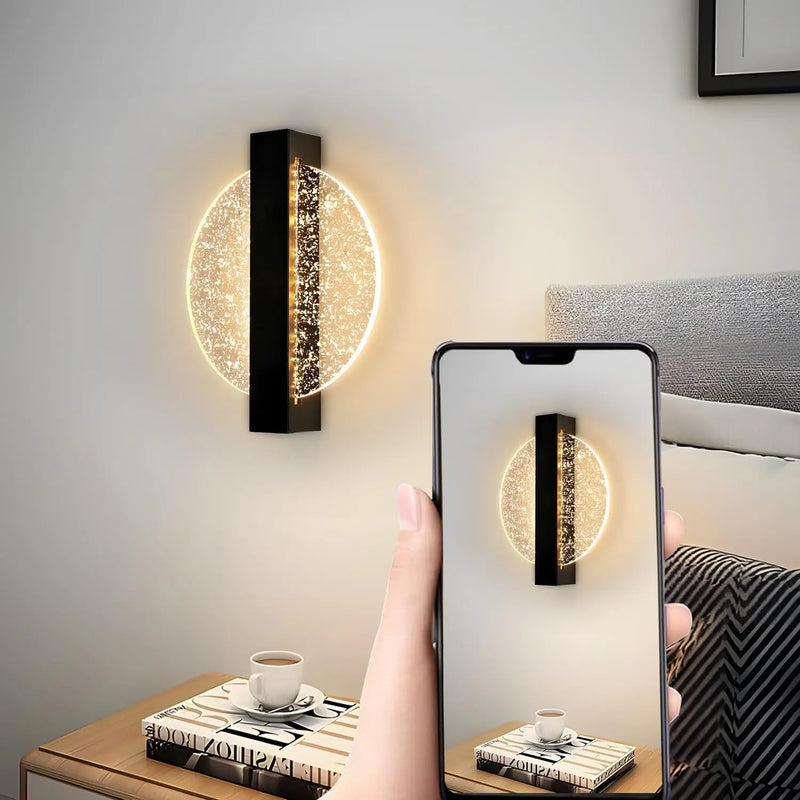 Wandlamp – Rond ontwerp – Bladsilber, warm en gezellig licht