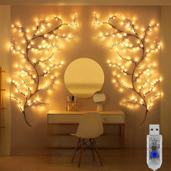 96LED Bendable Willow Vine Lights | 8 Modes Rattan Tree Decorative Light - POUEV
