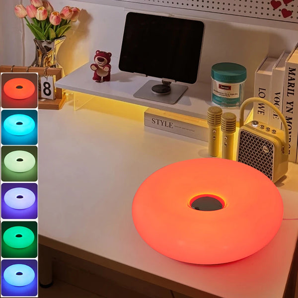 Bauhaus Table Lamp with USB Plug | Donut Design Ambient Light - POUEV