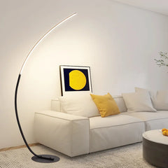Nordic LED Corner Floor Lamp | Remote Dimmable Black & White Standing Light - POUEV