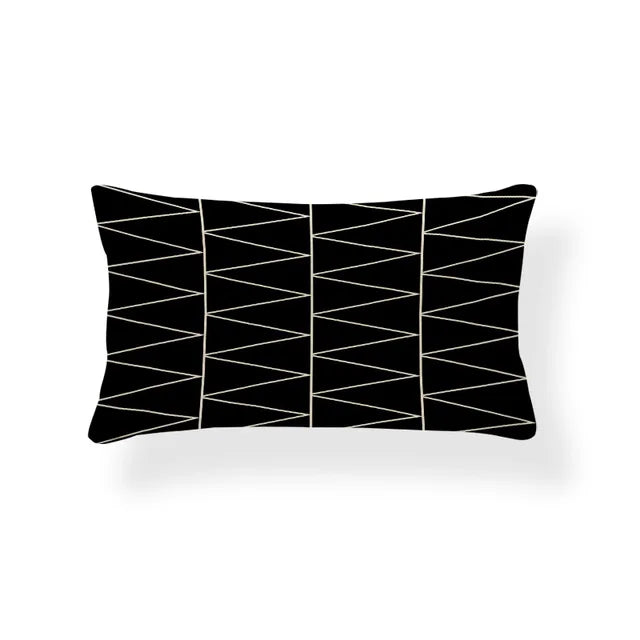 Rechthoekige Kussenhoes | Geometrisch Zigzag Design | Scandinavische Stijl - POUEV