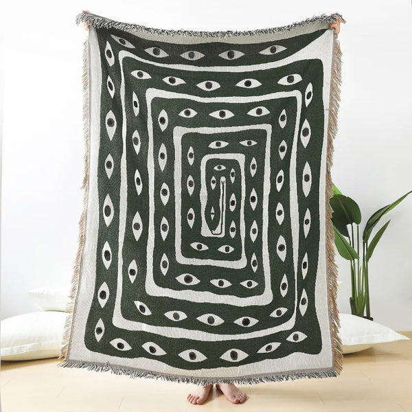 Textile City Snake Eye Throw Blanket | Versatile Tapestry - POUEV