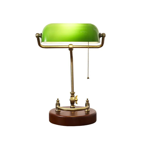 American Retro Old Shanghai Green Glass Bedside Lamp | Reading & Desk Lamp - POUEV