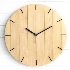 Modern Round Wooden Wall Clock | Silent Non-Ticking Quartz Clock for Home & Office