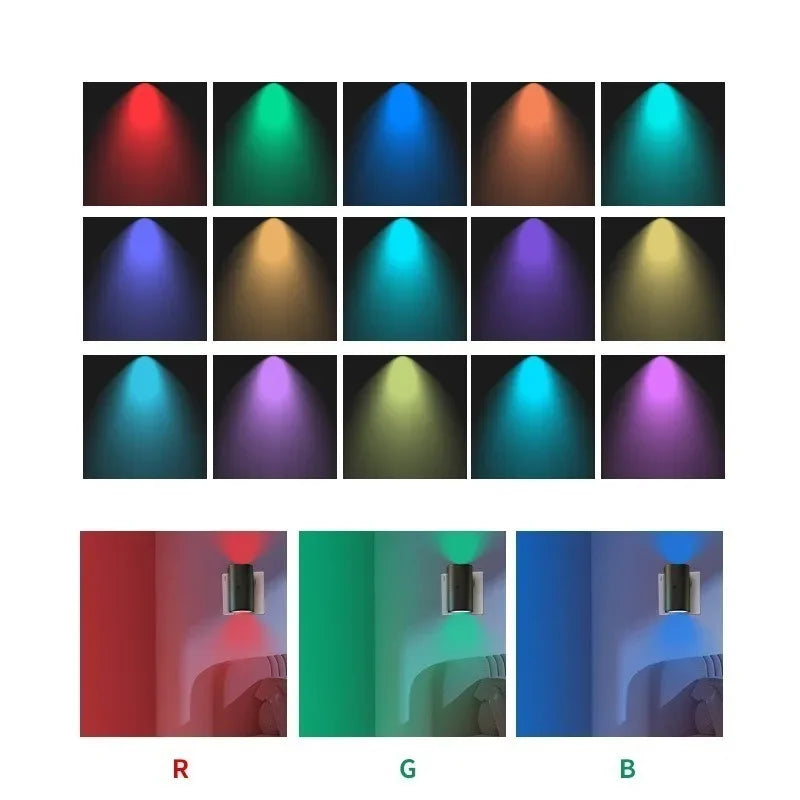 Cylindrical LED Night Light Plug-in | Modern Wall Lamp | Sensor & Adjustable Brightness - POUEV