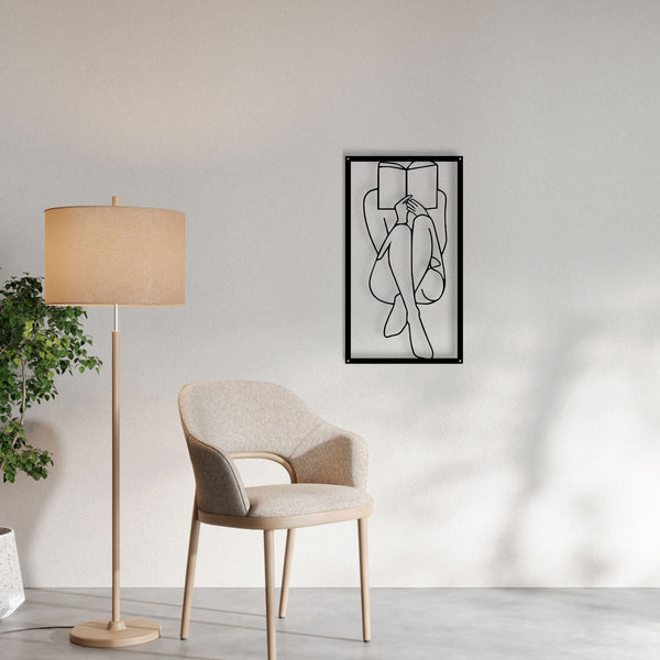 Metalen wanddecoratie – Voor boekenliefhebbers – Duurzaam ontwerp, ideaal voor interieurdecoratie