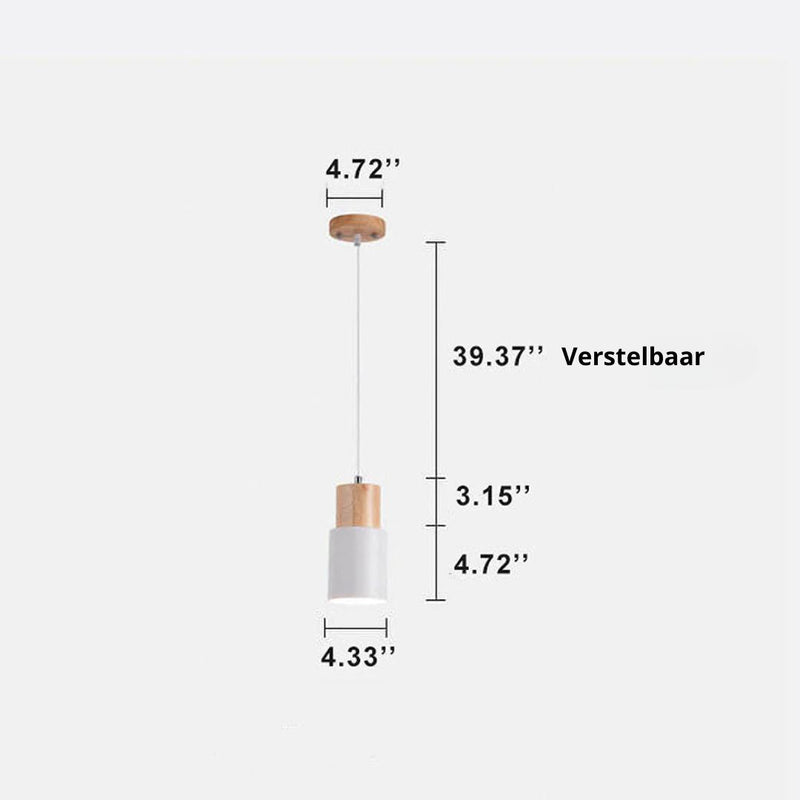 Hanglamp – Cilindervormig ontwerp – Geschikt voor diverse interieurstijlen | E27 fitting, energiezuinig
