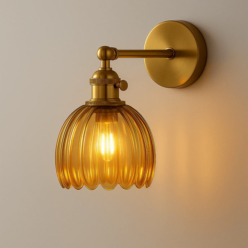 Wandlamp – Retro stijl – Glas tulpenknop, energiezuinig ontwerp