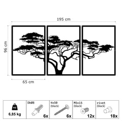 Metalen wanddecoratie – Afrikaanse boom design – Duurzaam en decoratief materiaal
