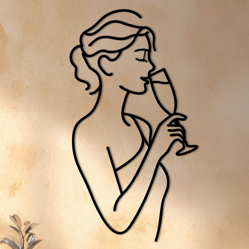 Metalen wanddecoratie | Minimalistische Line Art | Geschikt voor moderne interieurs