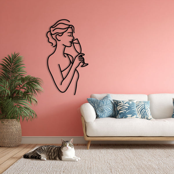 Metalen wanddecoratie | Minimalistische Line Art | Geschikt voor moderne interieurs