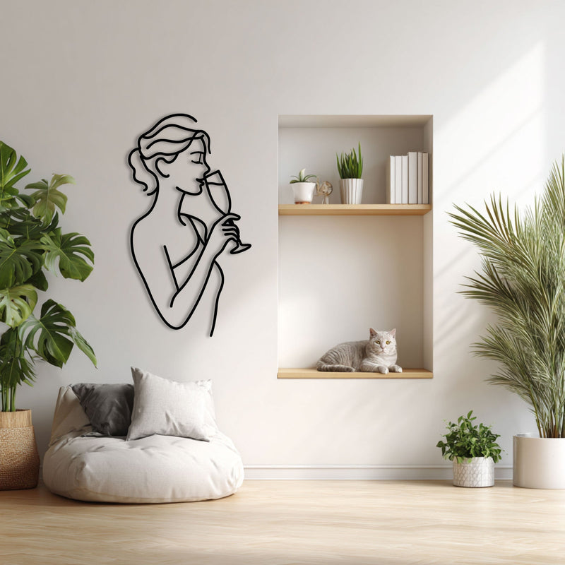 Metalen wanddecoratie | Minimalistische Line Art | Geschikt voor moderne interieurs