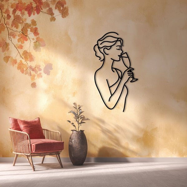 Metalen wanddecoratie | Minimalistische Line Art | Geschikt voor moderne interieurs