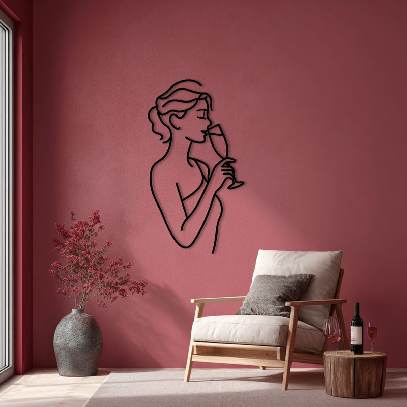 Metalen wanddecoratie | Minimalistische Line Art | Geschikt voor moderne interieurs