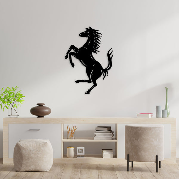 Metalen wanddecoratie – Paard Design – Duurzaam Materiaal, Decoratieve Wandkunst - POUEV