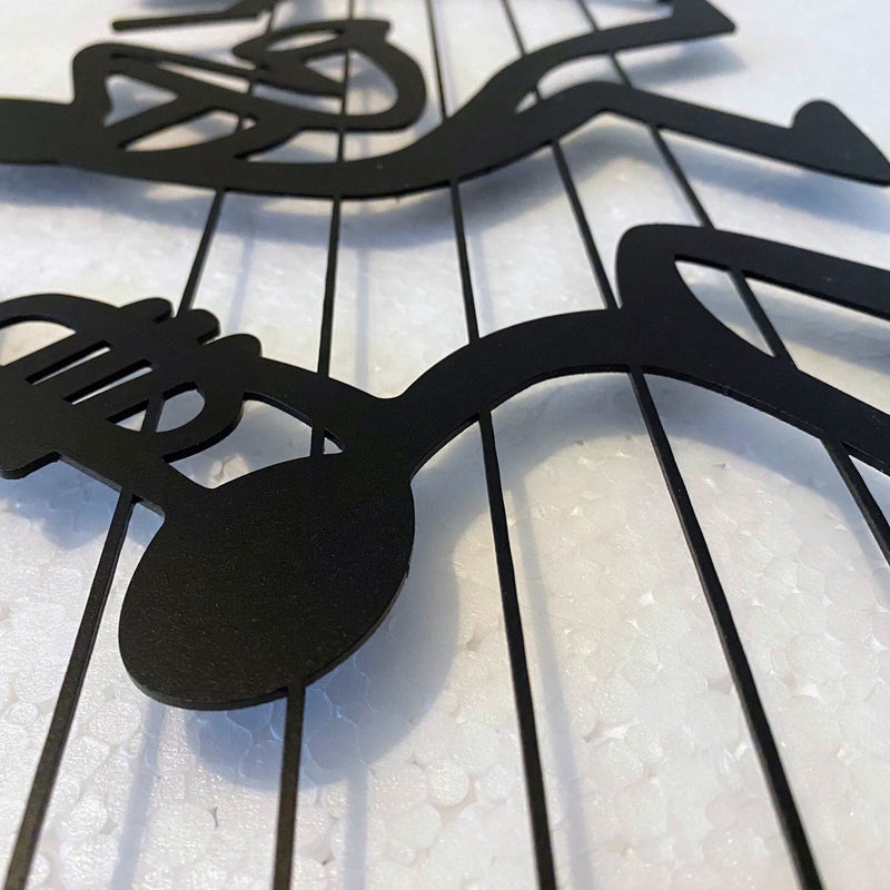 Metalen wanddecoratie – Bandmuzikanten Design – Duurzaam Materiaal, Unieke Wandkunst