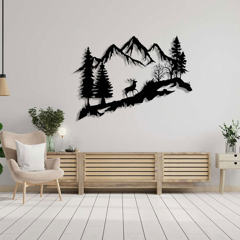 Metalen wanddecoratie – Berg en Hert Design – Duurzaam Materiaal, Unieke Wandkunst