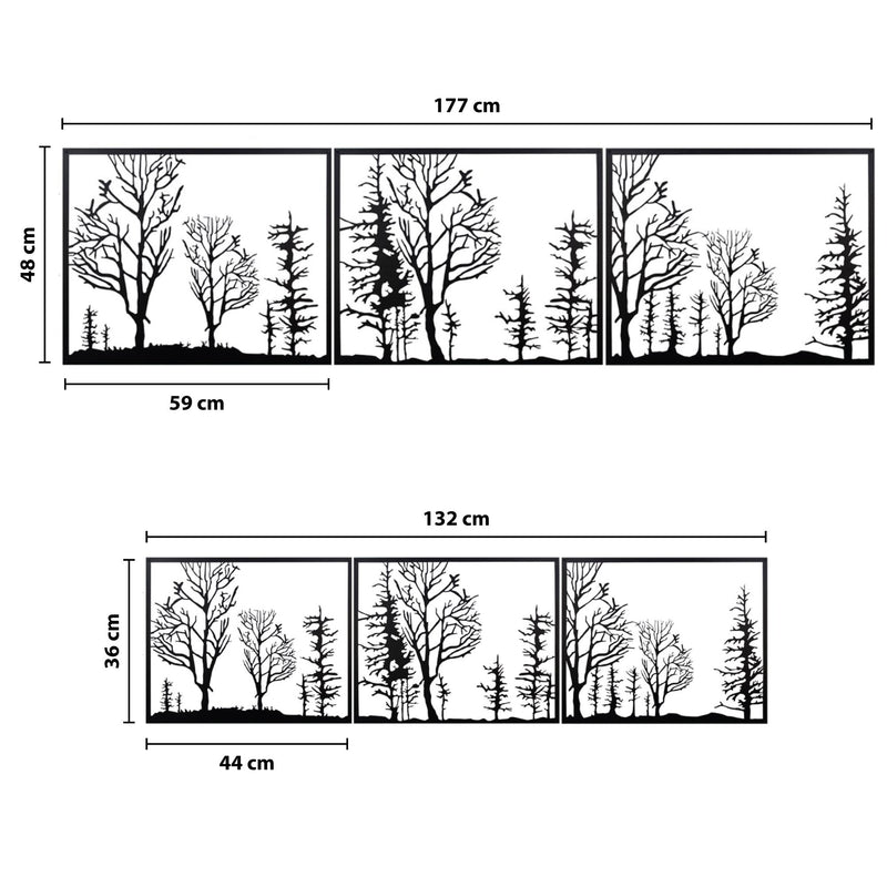 Metalen wanddecoratie | Drieluik | Geschikt voor binnen- en buitentoepassingen