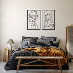 Metalen wanddecoratie – Artistieke Naakte Vrouw – Duurzaam Materiaal, Modern Design