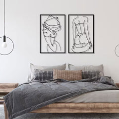 Metalen wanddecoratie – Artistieke Naakte Vrouw – Duurzaam Materiaal, Modern Design