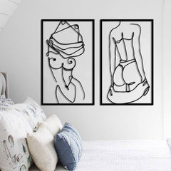 Metalen wanddecoratie – Artistieke Naakte Vrouw – Duurzaam Materiaal, Modern Design